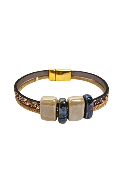 IBU Cork Women's cork bracelet with ceramic stones