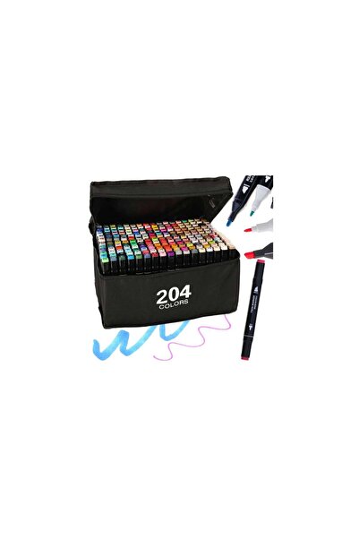 Three top online Double-sided alcohol markers in case 204 + stand