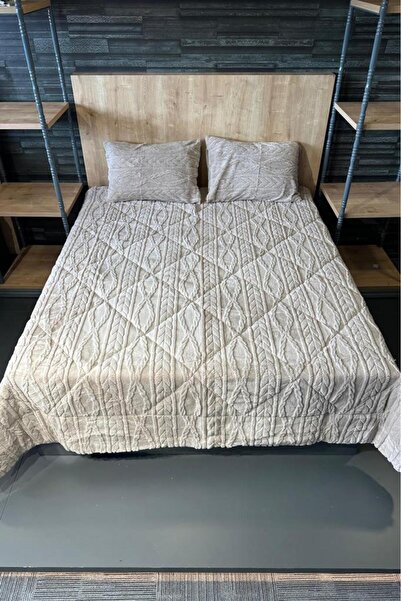 Çeyiz Diyarı Ivy Double Size 220X240 cm Bedspread Beige