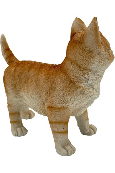 B&D Orange and White Cat Figurine for Decor by banddtools — Realistic Garden Cat Statue, Indoor/Outdoo