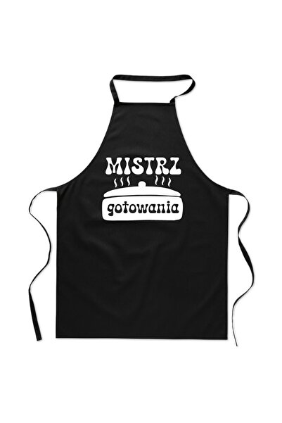 Other Black kitchen apron with print, men's cooking master, gift for Dad