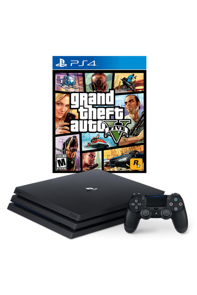 Sony Consolă PlayStation 4 Pro 1TB Neagră – Resigilată + joc Grand Theft Auto V