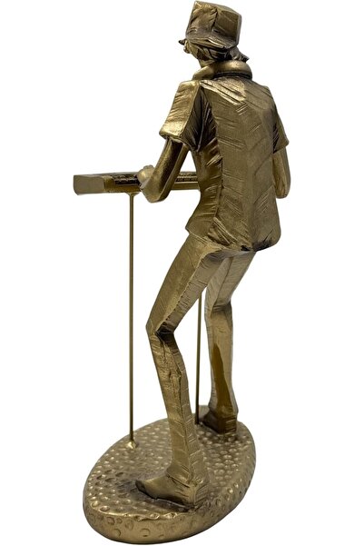 B&D DÉCOR Decorative DJ Keyboardist Figurine, Bronze Metallic Finish