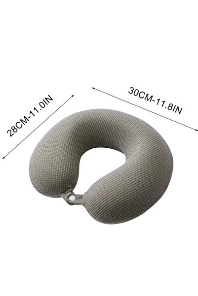 OEM U-shaped travel pillow with memory foam, cotton and zipper – compact and comfortable