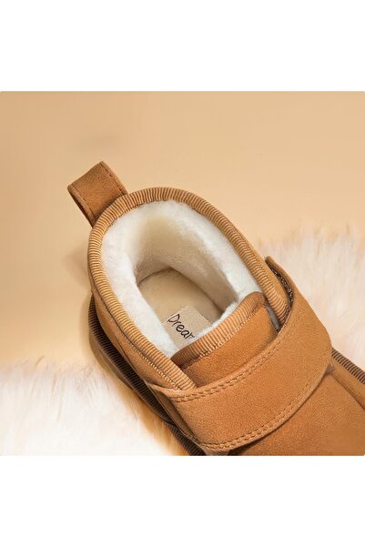 Dream Pairs Kids Insulated Winter Boots with Fur, Brown, EU 31