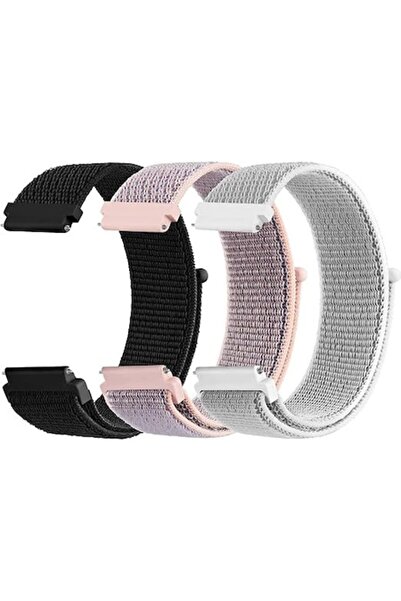 OEM Pack of 3 nylon straps for 20 mm smartwatch, adjustable, multicolor, comfortable