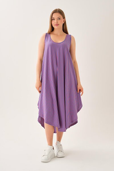 ALEXANDERGARDI Ασύμμετρο ριγέ αμάνικο φόρεμα