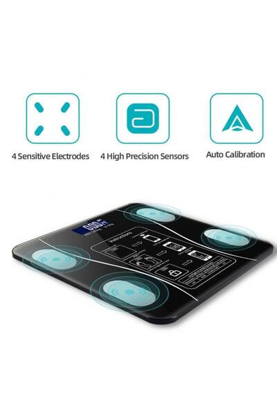 Tradeo Smart Bluetooth Body Fat & Weight Scale – 180kg, LED Display, 4 Sensors, Multi Health Tracking