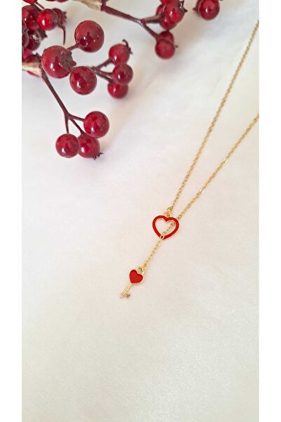SOUL BY A&B Red Heart Key Necklace Love Necklace Christmas Stylish Necklace