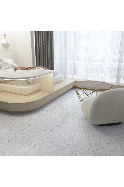 OEM Vinyl floor tile, 30x30 cm, set of 24, white, waterproof, self-adhesive