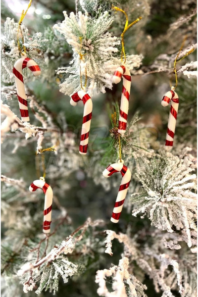 Çemrek Süs Parti Ornament pentru brad Baston Pachet 6 6 cm