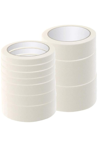 Raco White Masking Tape, Painter's Tape (1 INCH, Pack of 18)