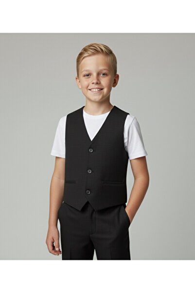 LOOKS KİDS Boy's Classic Vest Viscose Comfort
