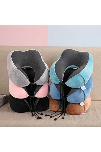 genric وسادة رقبة مخمل فاخر مع رباط 00175