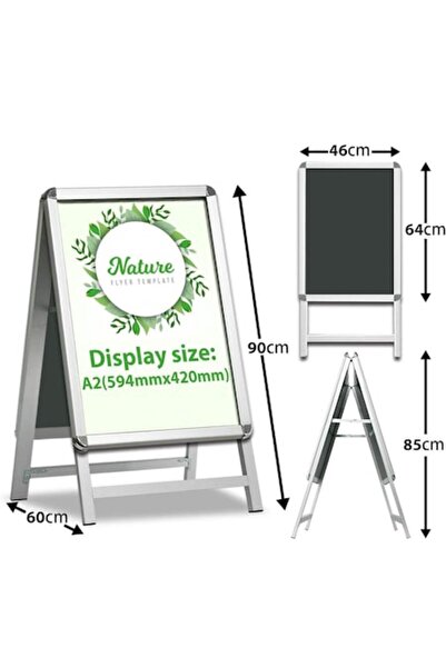 OEM A2 Poster Stand, Aluminum, Snap Frame System, Weather-Resistant, Foldable