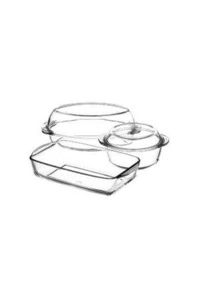 Borcam 5-piece ovenware set 2.75 L/2.25 L/1.8 L + 1.45 L with lid