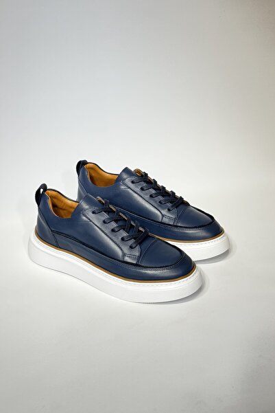 velravin حذاء كاجوال رجالي من الجلد الطبيعي الأصلي من مارلون برباط باللون الأ...