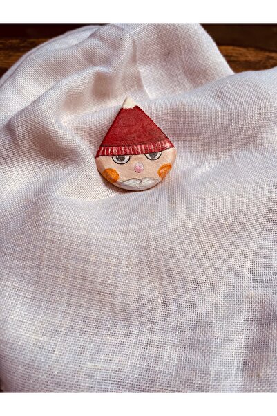 pinaart El Yapımı Seramik Broş 4,5 x 3,5 cm