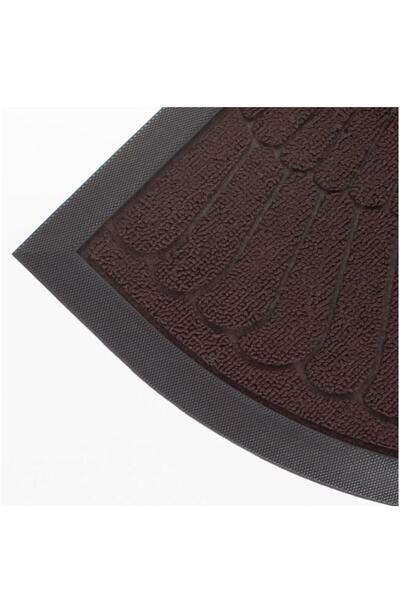 ÇIRPAN EV Black Embossed Oval Door Mat 75X45Cm