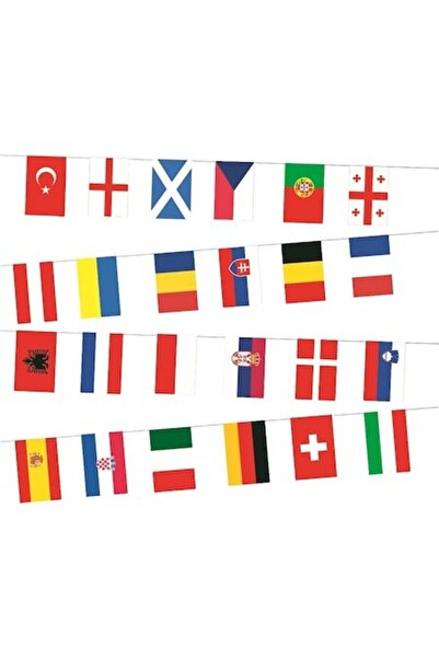 OEM Ghirlandă decorativă cu steaguri ale lumii, multicoloră, 8 m