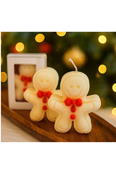 Handmade Gingerbread-shaped candle set with gingerbread aroma – 3 pieces