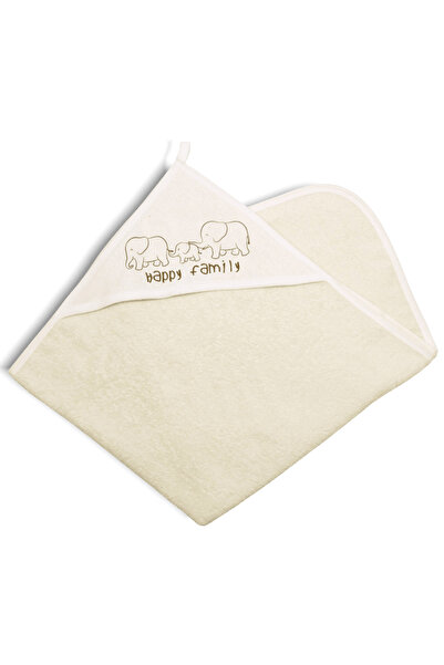 Kara Baby Prosop bebe cu gluga, crem, "happy family"