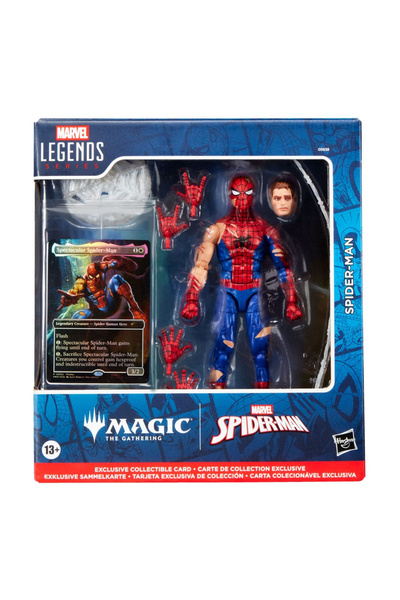 Hasbro Marvel Legends Battle-Damaged Spider-Man + Magic Foil Card 15 cm