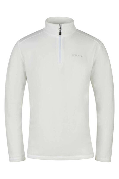 2AS Hanorac subțire din lână pentru bărbați Cedric, cu jumătate de fermoar, alb