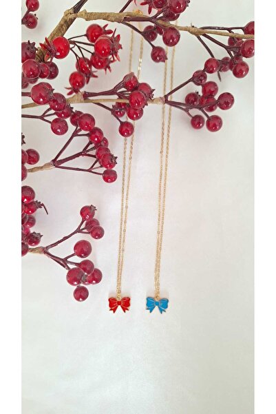 SOUL BY A&B 2-Piece Ribbon Necklace Friendship Necklace Bff Necklace Blue Red Bow