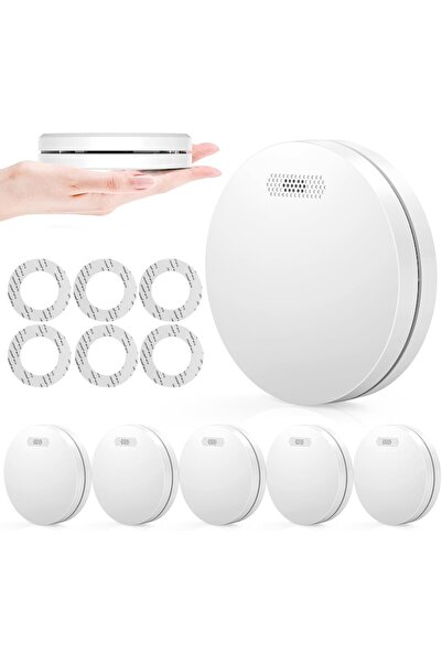 OEM Set of 6 smoke detectors, 85 dB alarm, noise reduction function, 120x31.5mm
