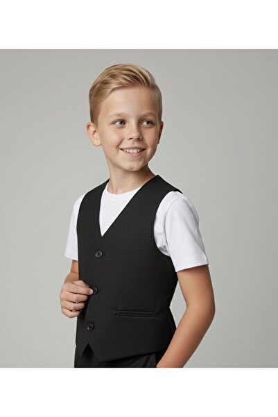 LOOKS KİDS Boy's Classic Vest Viscose Comfort