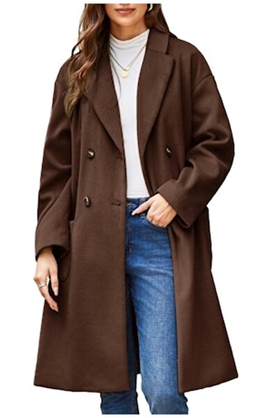 GRACE KARIN Women's Coat, Polyester, Brown, XL (INTL)