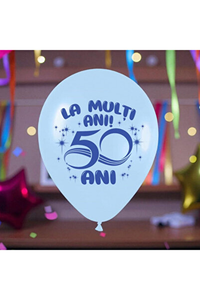 PersonalizatCuStil Set 30 bucati Baloane aniversare 50 de ani culoarea albastru