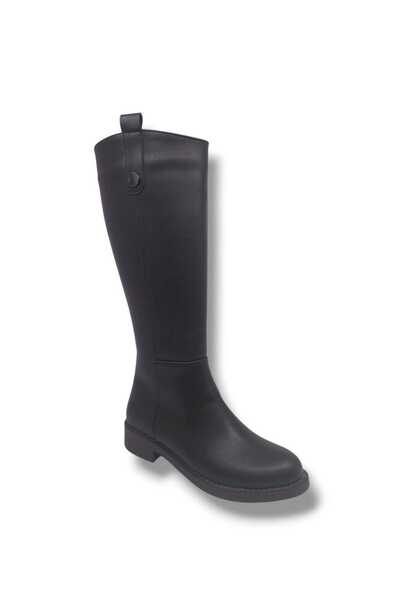 Zerhan İzlife 232 Women's Dark Brown Long Zippered Low Heel Boots