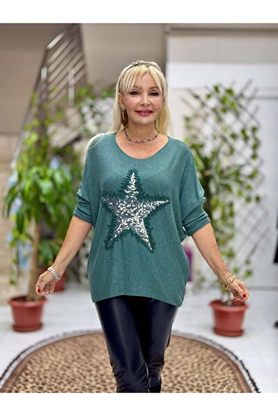 Punta Otantik Nc1778 Italian Star Pattern Pulpayetli Bluz Çağla