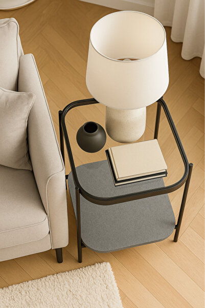 GESR HOME Modern side table with glass top and metal frame – elegant living room design