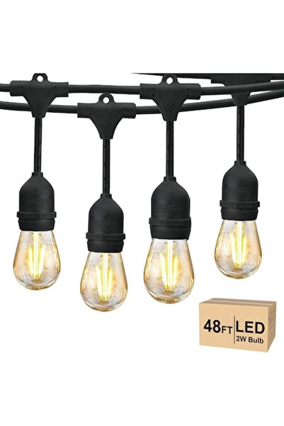 OEM Outdoor LED Garland, 15m, 15+1 bulbs, 2W, warm white, 2700K, IP65