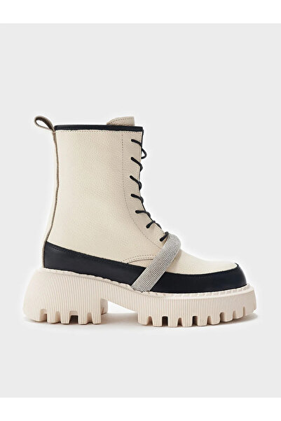 Heyzen FLOTTER TAŞLI KEMER DETAYLI KREM