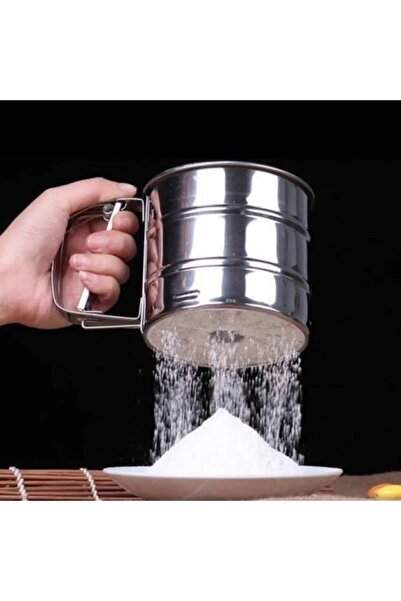 Kitchen Damys Stainless Steel Automatic Trigger Metal Flour Sieve - Stainless Metal Flour and Sugar Sieve - Metal Sieve
