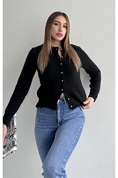 Coşkun GİYİM Women's Pearl Button Sheen Cardigan 2456