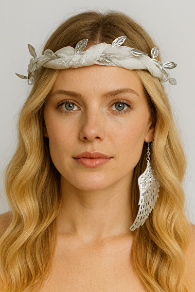 Bukiro New Year's Ribbon Velvet Glitter Crown Leaf Detailed Crown New Year's ...