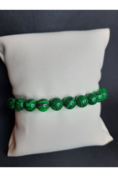 MRYart Green Black Malachite Stone Natural Stone Prayer Beads and Bracelet Set