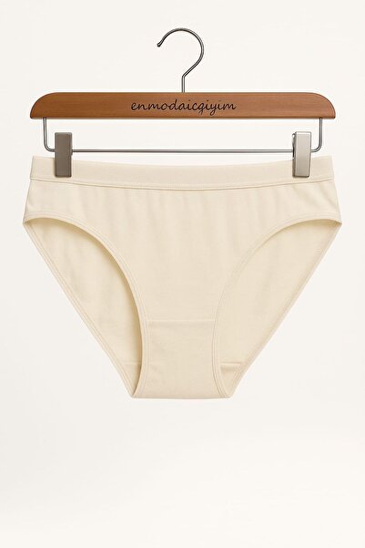 enmodaiçgiyim Бавовняні базові жіночі бікіні-трусики на щодень – нормальна талія, не залишають слідів, м'яка тканина, еластичні, зручні