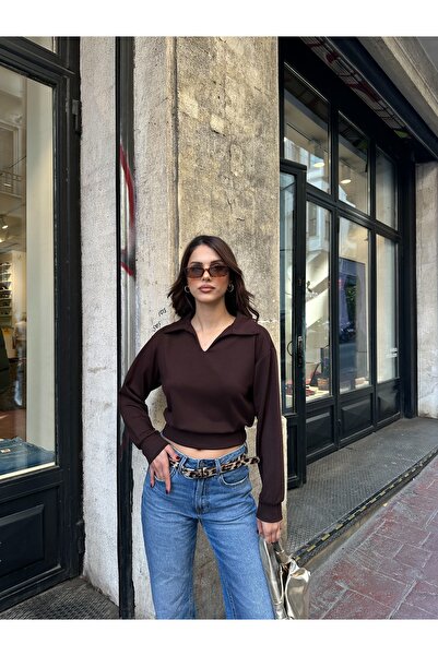 BEJNA Women's Polo Neck Modal Textured Soft Blouse