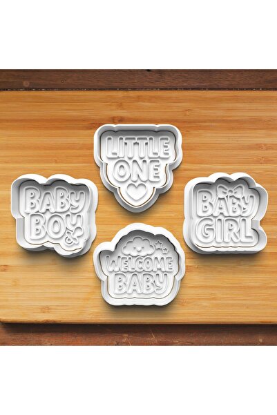 Hobist Baby Shower Set of 4 Cookie and Sugar Dough Molds