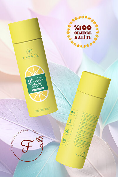 FARMİO GİNGER SHOT Çayı – 12 Poşet – Premium Çay Deneyimi – Limon, Zencefil, Havuç, Aynısefa, Elma