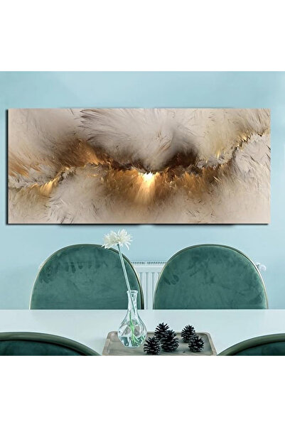 Today Idea Large Canvas Wall Art, Frameless Abstract Golden Cloud Painting (50 x 100 cm)