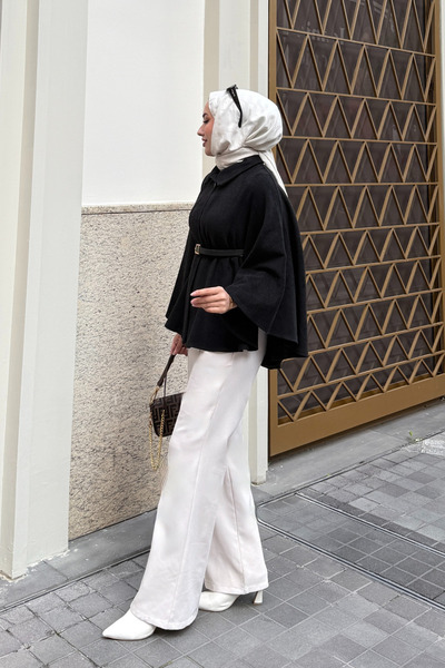 Tarzım Tuba Oversized Cape Cut Cashmere Poncho