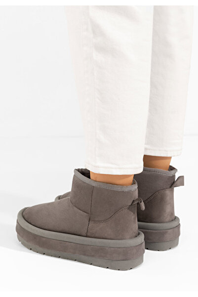 B T Shoes Grey Libby platform boots