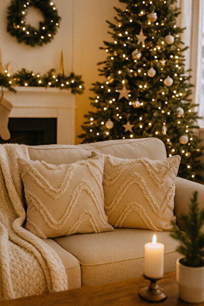 Uğur Home Ev Tekstili 2 pachete de huse pentru perne cu pene și modele - 40x4...